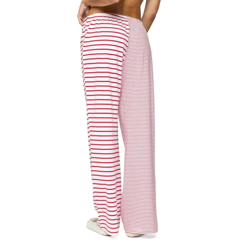 Edikted, Laken Mixed Stripe Stretch Cotton Drawstring Pants Small, NWT MSRP $44